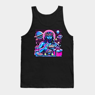 COOL JESUS SUSHI OUTERSPACE RETRO 80'S NEON VIBE Tank Top